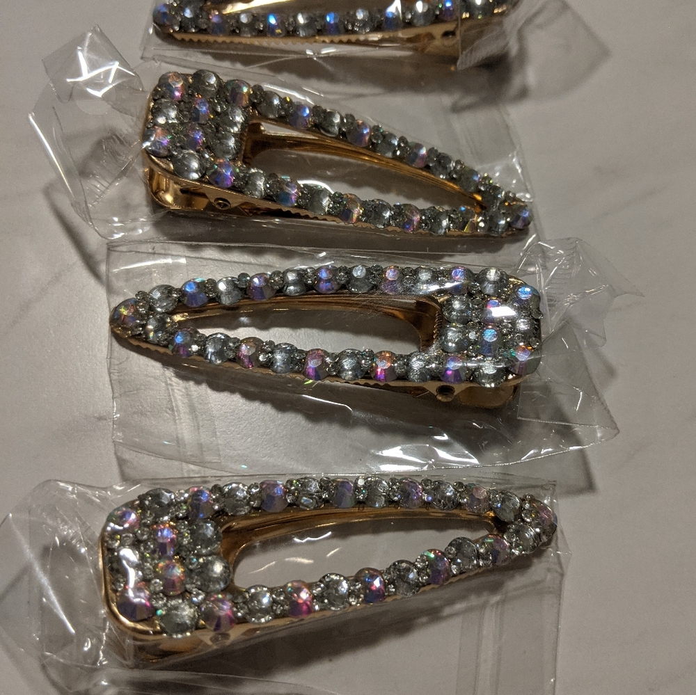 Gold Rhinestone Hair Clips! - Picture 3 of 3